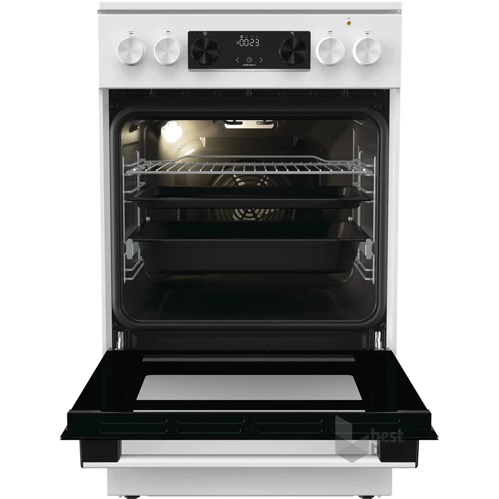 Gorenje GEC5C42WG fehér, szabadonálló, kerámialapos, elektromos, főzőzóna: 4, sütő:70L, grill, tűzhely