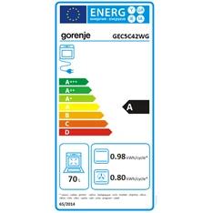 Gorenje GEC5C42WG fehér, szabadonálló, kerámialapos, elektromos, főzőzóna: 4, sütő:70L, grill, tűzhely (Újszerű)