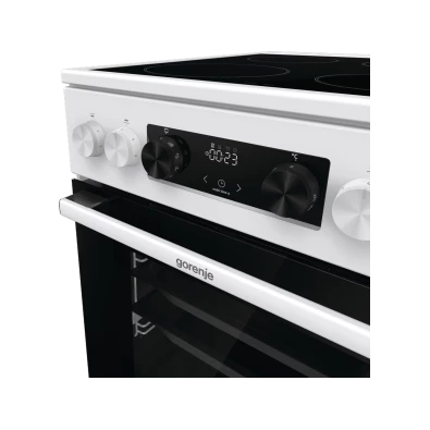 Gorenje GEC5C42WG fehér, szabadonálló, kerámialapos, elektromos, főzőzóna: 4, sütő:70L, grill, tűzhely (Újszerű)