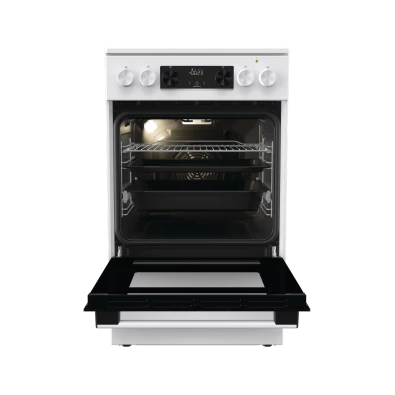 Gorenje GEC5C42WG fehér, szabadonálló, kerámialapos, elektromos, főzőzóna: 4, sütő:70L, grill, tűzhely (Újszerű)