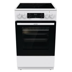 Gorenje GEC5C42WG fehér, szabadonálló, kerámialapos, elektromos, főzőzóna: 4, sütő:70L, grill, tűzhely (Újszerű)