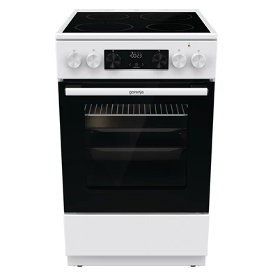 Gorenje GEC5C42WG fehér, szabadonálló, kerámialapos, elektromos, főzőzóna: 4, sütő:70L, grill, tűzhely (Újszerű)