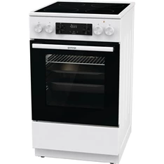 Gorenje GEC5C42WG fehér, szabadonálló, kerámialapos, elektromos, főzőzóna: 4, sütő:70L, grill, tűzhely (Újszerű)