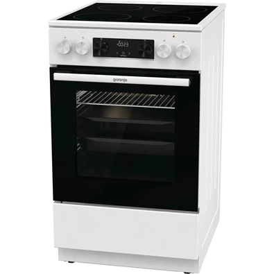 Gorenje GEC5C42WG fehér, szabadonálló, kerámialapos, elektromos, főzőzóna: 4, sütő:70L, grill, tűzhely (Újszerű)