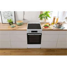 Gorenje GEC5C42WG fehér, szabadonálló, kerámialapos, elektromos, főzőzóna: 4, sütő:70L, grill, tűzhely (Újszerű)