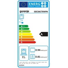 Gorenje GECS6C70WPA fehér, szabadonálló, kerámialapos, elektromos, főzőzóna: 4, sütő:71L, grill, tűzhely
