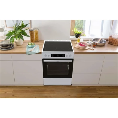Gorenje GECS6C70WPA fehér, szabadonálló, kerámialapos, elektromos, főzőzóna: 4, sütő:71L, grill, tűzhely