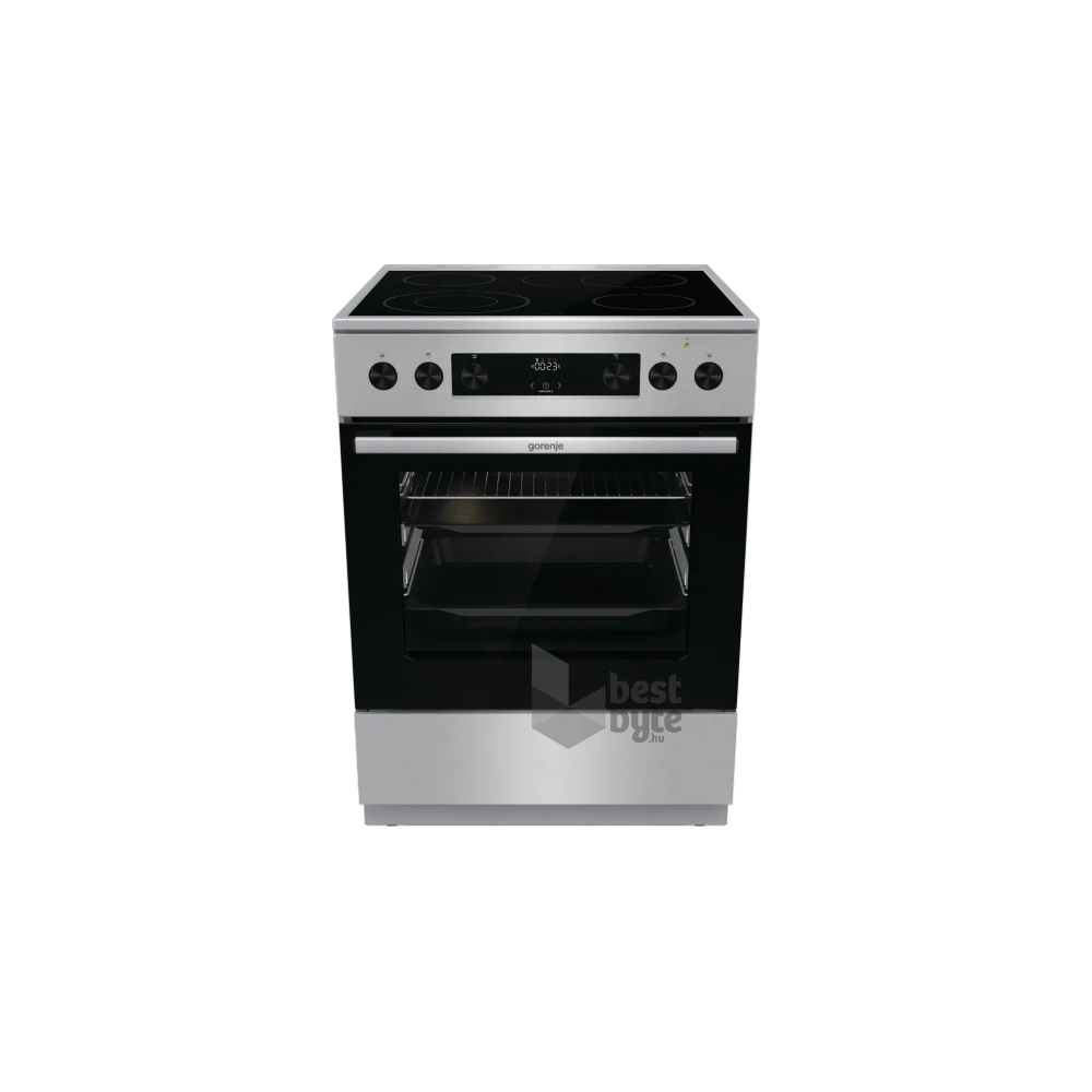 Gorenje GECS6C70XPA inox-fekete, szabdonálló, kerámialapos, főzőzóna:4, sütőtér:71L, tűzhely