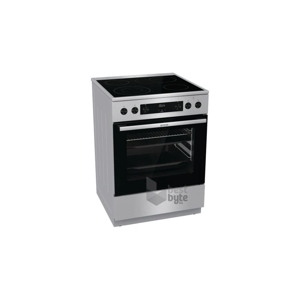 Gorenje GECS6C70XPA inox-fekete, szabdonálló, kerámialapos, főzőzóna:4, sütőtér:71L, tűzhely