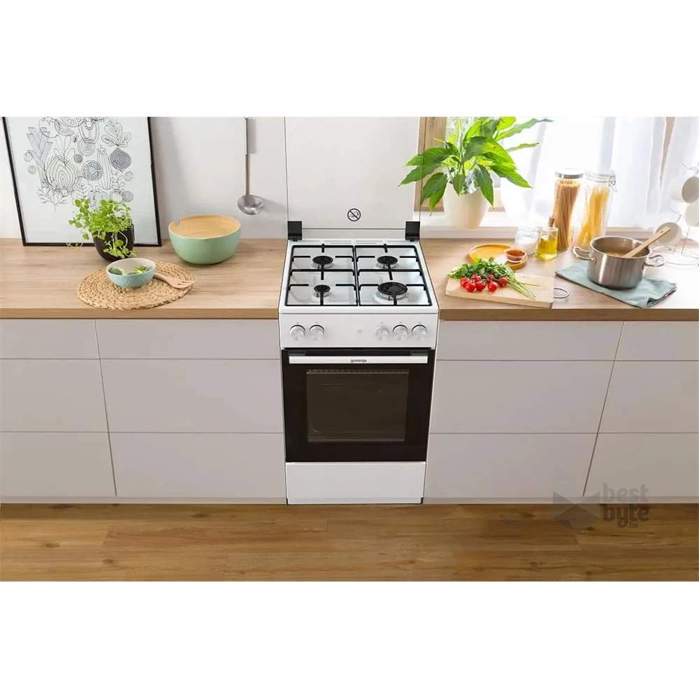 Gorenje GG5A13WJ fehér, szabadonálló, gáz, főzőzóna: 4, sütő:70L, tűzhely