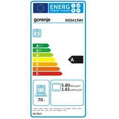 Gorenje GG5A13WJ fehér, szabadonálló, gáz, főzőzóna: 4, sütő:70L, tűzhely