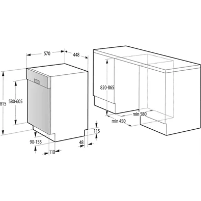 Gorenje GI561D10S beépíthető 11 terítékes mosogatógép