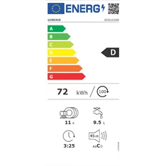 Gorenje GI561D10S programok száma: 5, beépíthető, 11 terítékes mosogatógép 