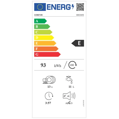 Gorenje GI62040X beépíthető 13 terítékes mosogatógép