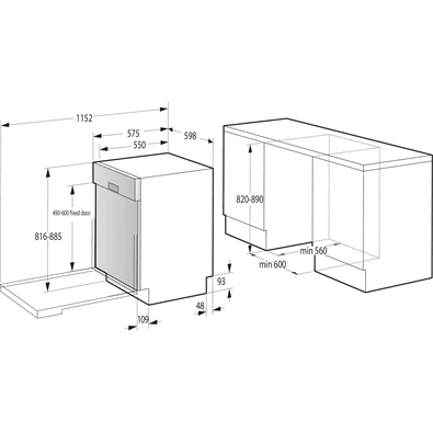 Gorenje GI642E90 beépíthető 13 terítékes mosogatógép