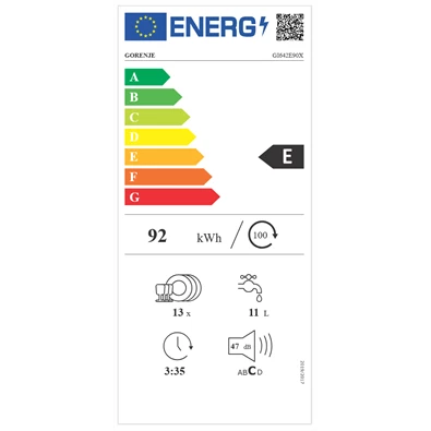 Gorenje GI642E90 beépíthető 13 terítékes mosogatógép