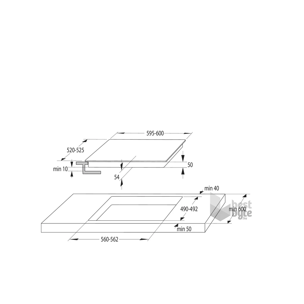 Gorenje GI6442BSCWF fekete, beépíthető, indukciós, főzőzóna: 4, beépíthető méret: 56cm, főzőlap