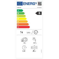 Gorenje GI672B90X inox, programok száma: 7, beépíthető, 14 terítékes mosogatógép 