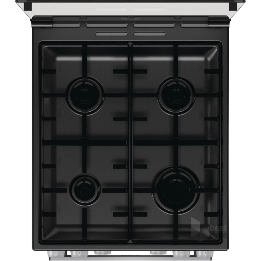 Gorenje GK5C41SH-B inox, szabadonálló, gáz, kombinált, főzőzóna: 4, sütő:70L, grill, tűzhely