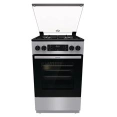 Gorenje GK5C41SJ inox, szabadonálló, gáz, kombinált, főzőzóna: 4, sütő:62L, grill, tűzhely