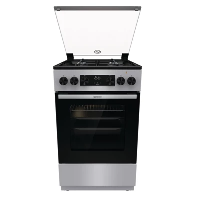 Gorenje GK5C41SJ inox, szabadonálló, gáz, kombinált, főzőzóna: 4, sütő:62L, grill, tűzhely