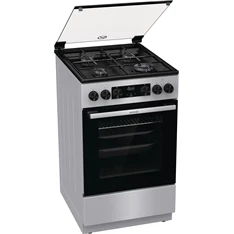 Gorenje GK5C41SJ inox, szabadonálló, gáz, kombinált, főzőzóna: 4, sütő:62L, grill, tűzhely