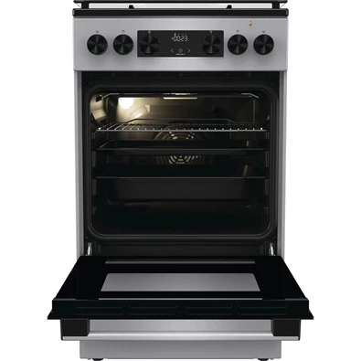 Gorenje GK5C41SJ inox, szabadonálló, gáz, kombinált, főzőzóna: 4, sütő:62L, grill, tűzhely
