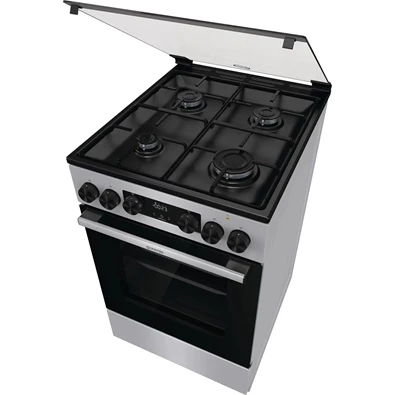 Gorenje GK5C41SJ inox, szabadonálló, gáz, kombinált, főzőzóna: 4, sütő:62L, grill, tűzhely