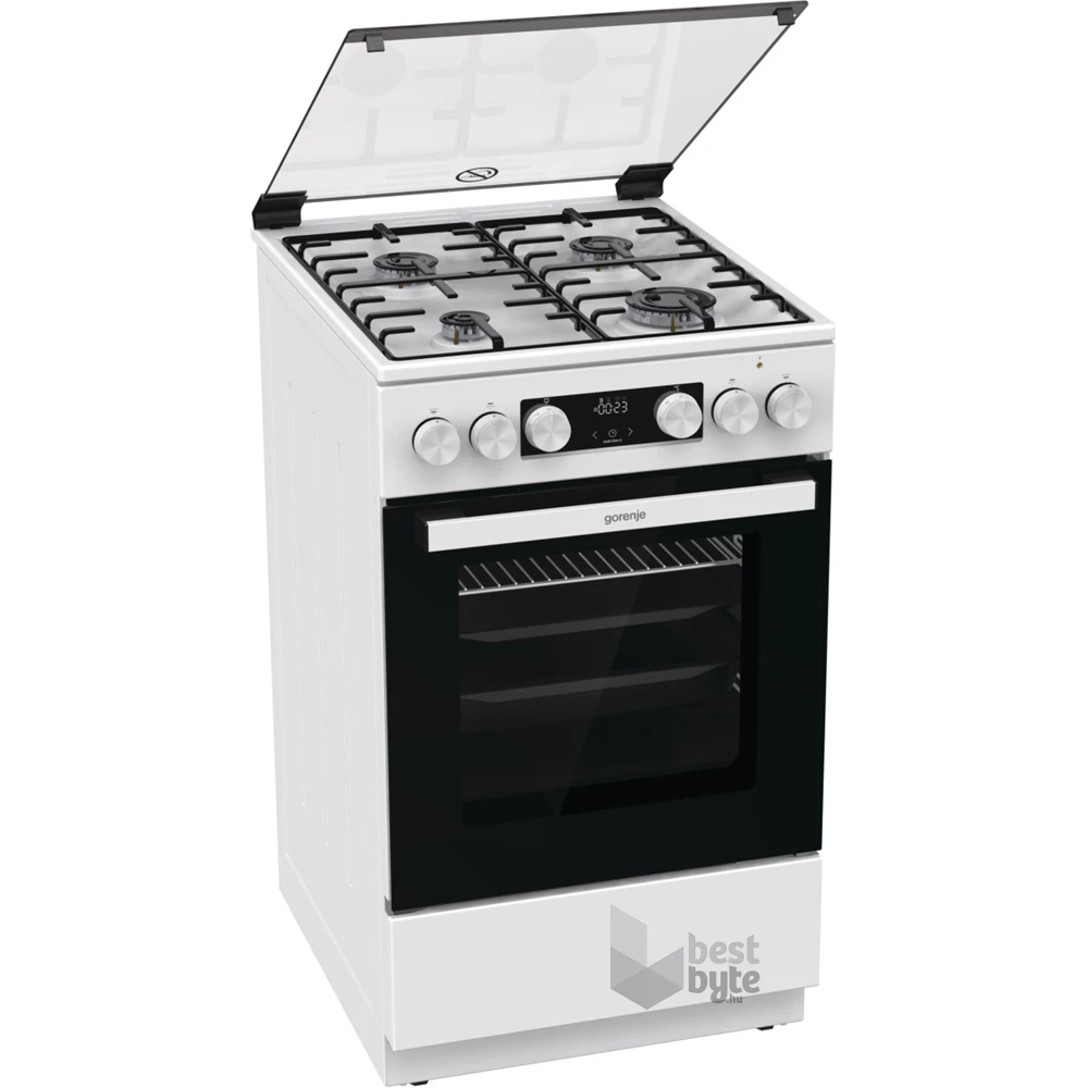 Gorenje GK5C41WH-B fehér, szabadonálló, gáz, kombinált, főzőzóna: 4, sütő:77L, grill, tűzhely