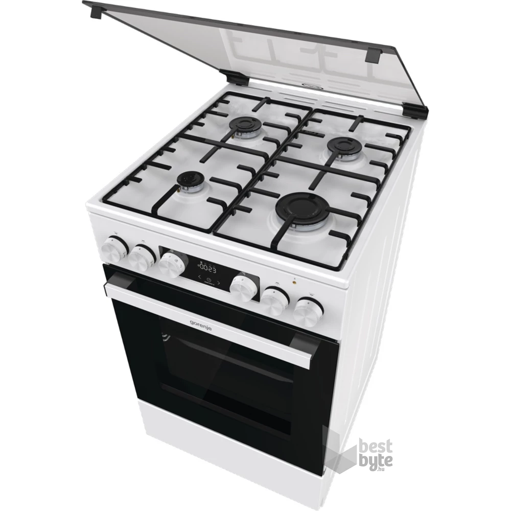Gorenje GK5C41WH-B fehér, szabadonálló, gáz, kombinált, főzőzóna: 4, sütő:77L, grill, tűzhely