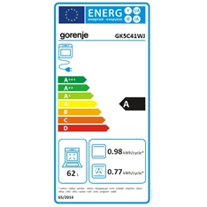 Gorenje GK5C41WJ fehér, szabadonálló, gáz, kombinált, főzőzóna: 4, sütő:62L, grill, tűzhely