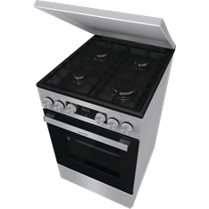 Gorenje GK5C42SH-B Inox, szabadonálló, gáz, kombinált, főzőzóna: 4, sütő:70L, grill, tűzhely