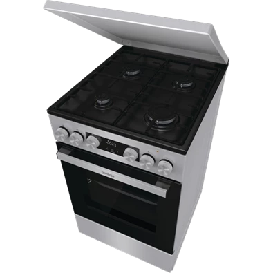 Gorenje GK5C42SH-B Inox, szabadonálló, gáz, kombinált, főzőzóna: 4, sütő:70L, grill, tűzhely
