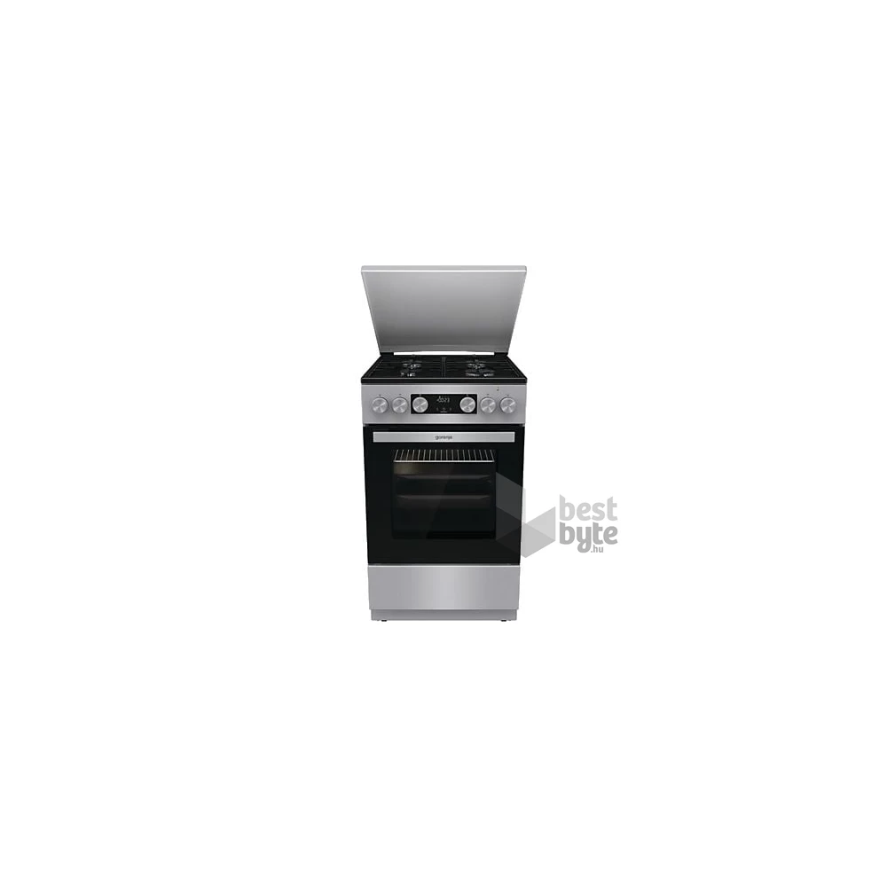 Gorenje GK5C42SH-B Inox, szabadonálló, gáz, kombinált, főzőzóna: 4, sütő:70L, grill, tűzhely