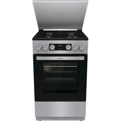 Gorenje GK5C42SH-B Inox, szabadonálló, gáz, kombinált, főzőzóna: 4, sütő:70L, grill, tűzhely