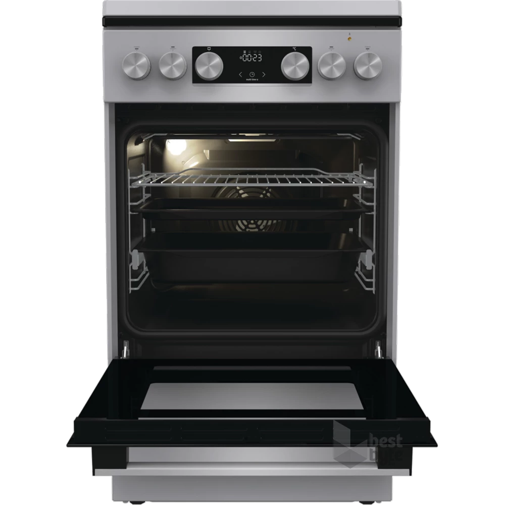 Gorenje GK5C42SH-B Inox, szabadonálló, gáz, kombinált, főzőzóna: 4, sütő:70L, grill, tűzhely