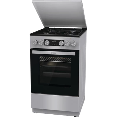 Gorenje GK5C42SH-B Inox, szabadonálló, gáz, kombinált, főzőzóna: 4, sütő:70L, grill, tűzhely