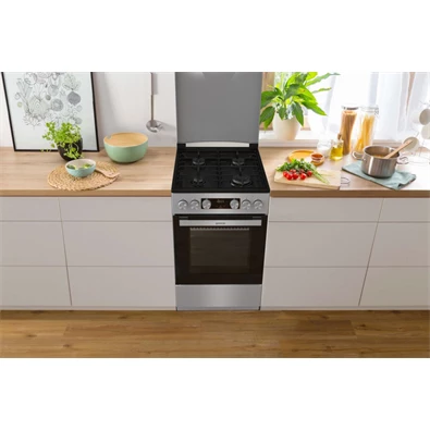 Gorenje GK5C42SH-B Inox, szabadonálló, gáz, kombinált, főzőzóna: 4, sütő:70L, grill, tűzhely