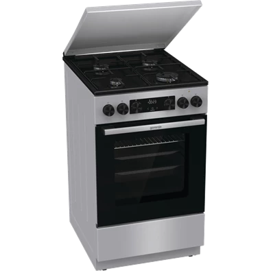 Gorenje GK5C42SJ szürke, szabadonálló, gáz, kombinált, főzőzóna: 4, sütő:62L, grill, tűzhely
