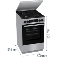 Gorenje GK5C42SJ szürke, szabadonálló, gáz, kombinált, főzőzóna: 4, sütő:62L, grill, tűzhely