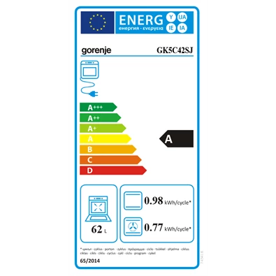 Gorenje GK5C42SJ szürke, szabadonálló, gáz, kombinált, főzőzóna: 4, sütő:62L, grill, tűzhely