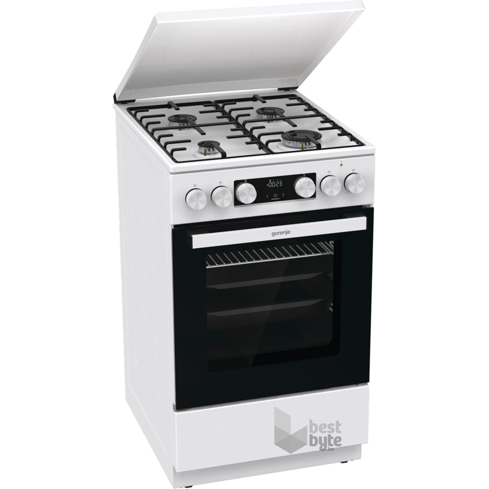 Gorenje GK5C42WH-B fehér, szabadonálló, gáz, kombinált, főzőzóna: 4, sütő:70L, grill, tűzhely (Újszerű)