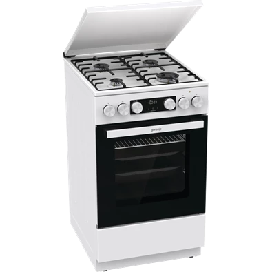 Gorenje GK5C42WH-B fehér, szabadonálló, gáz, kombinált, főzőzóna: 4, sütő:70L, grill, tűzhely (Újszerű)
