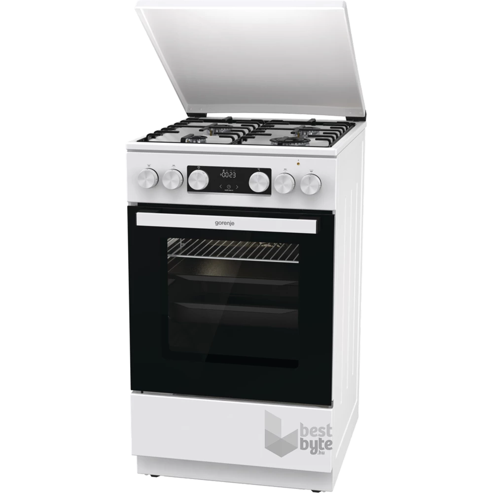 Gorenje GK5C42WH-B fehér, szabadonálló, gáz, kombinált, főzőzóna: 4, sütő:70L, grill, tűzhely (Újszerű)