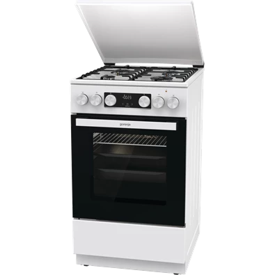 Gorenje GK5C42WH-B fehér, szabadonálló, gáz, kombinált, főzőzóna: 4, sütő:70L, grill, tűzhely (Újszerű)