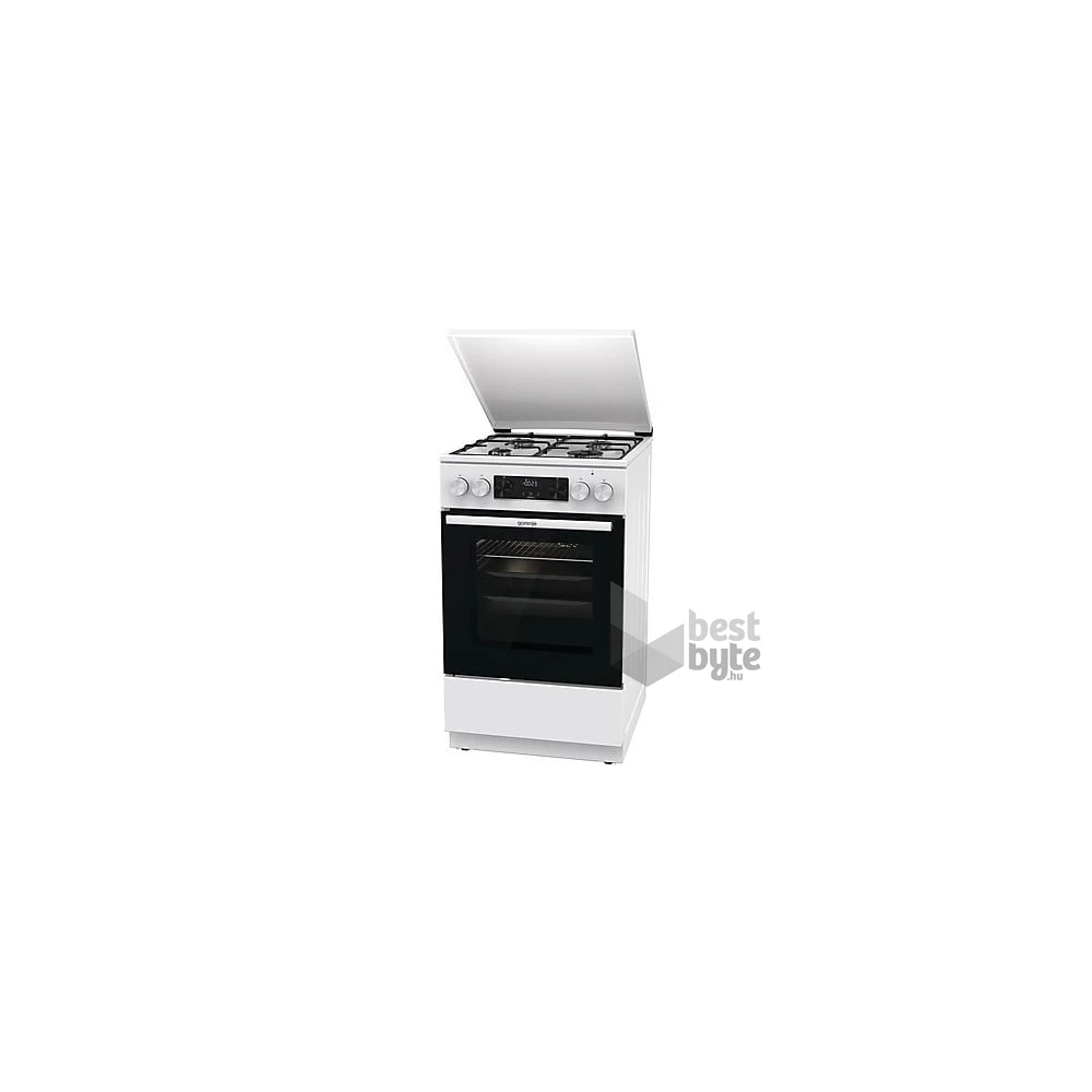Gorenje GK5C42WJ fehér, szabadonálló, gáz, kombinált, főzőzóna: 4, sütő:62L, grill, tűzhely (Újszerű)