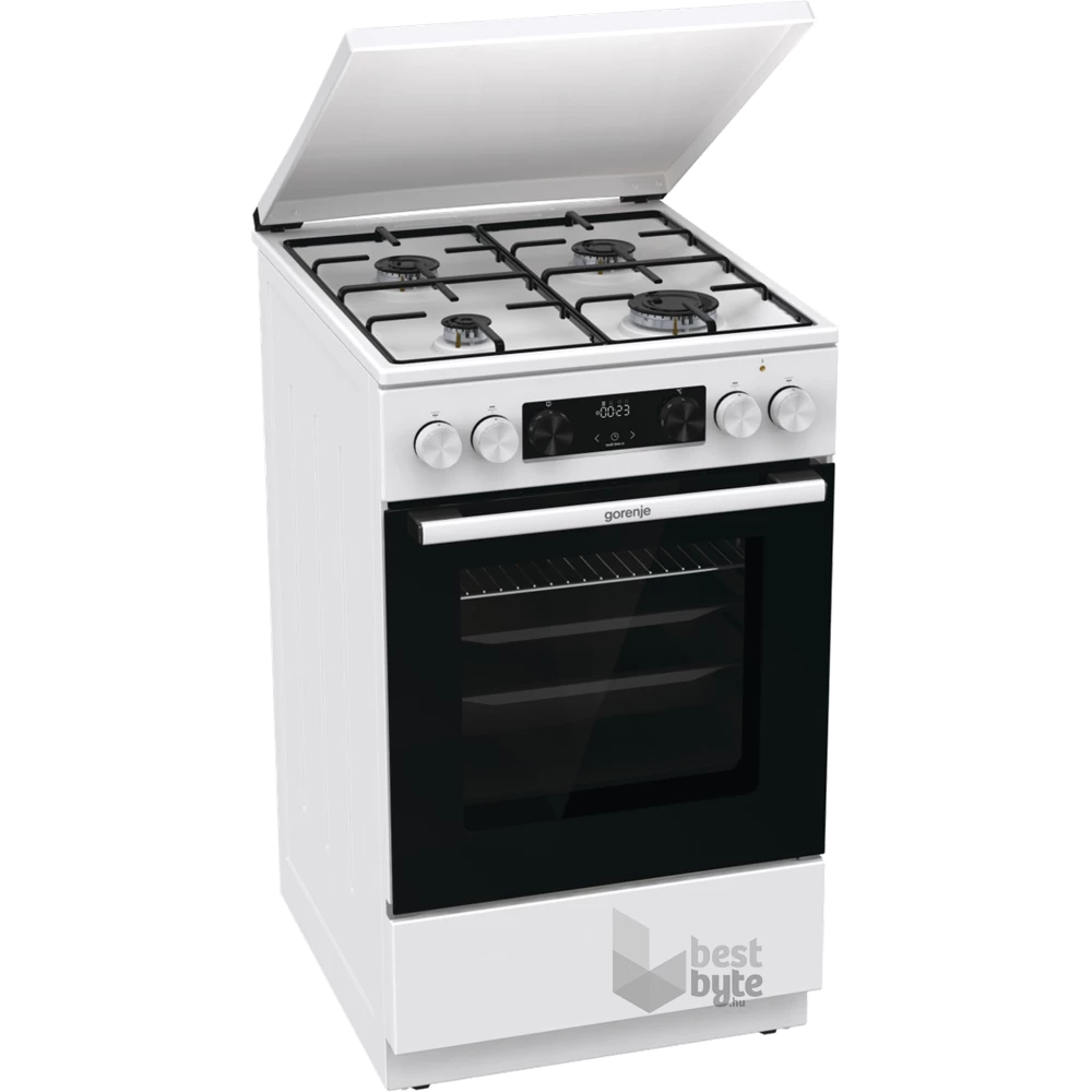 Gorenje GK5C42WJ fehér, szabadonálló, gáz, kombinált, főzőzóna: 4, sütő:62L, grill, tűzhely (Újszerű)