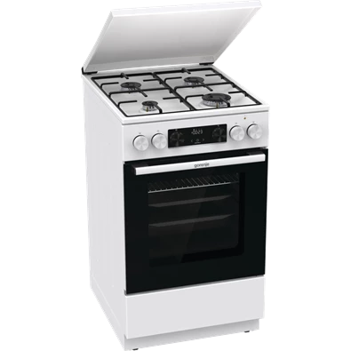 Gorenje GK5C42WJ fehér, szabadonálló, gáz, kombinált, főzőzóna: 4, sütő:62L, grill, tűzhely (Újszerű)