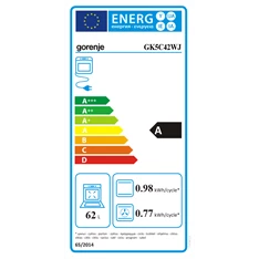 Gorenje GK5C42WJ fehér, szabadonálló, gáz, kombinált, főzőzóna: 4, sütő:62L, grill, tűzhely (Újszerű)
