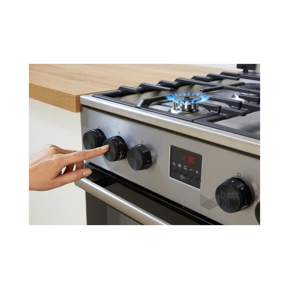 Gorenje GK5C62SH inox, szabadonálló, gáz, kombinált, főzőzóna: 4, sütő:70L, grill, tűzhely